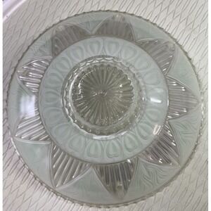 Vtg Art Deco Glass Dome‎ Flush Or Semi-flush Ceiling Light Fixture Sage Green